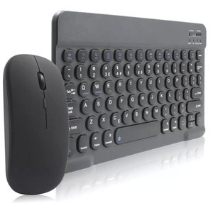 Kit Teclado e Mouse Bluetooth 5.2 Utra Fino Compatível Com Pc, iPad e Android Preto