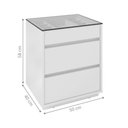 Ver imagem 3 de Mesa de Cabeceira Nexa 3 Gavetas Vidro Branco Casa D Móveis
