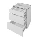 Ver imagem 2 de Mesa de Cabeceira Nexa 3 Gavetas Vidro Branco Casa D Móveis