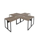 Ver imagem 4 de Escrivaninha Ilha em L Estação de Trabalho Mesa Industrial 240x78cm Office