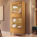 Ver imagem 4 de Cristaleira Lumina Cinamomo com Buffet Murano Off White Cinamomo - Hb Móveis