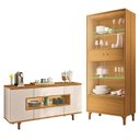 Ver imagem 1 de Cristaleira Lumina Cinamomo com Buffet Murano Off White Cinamomo - Hb Móveis