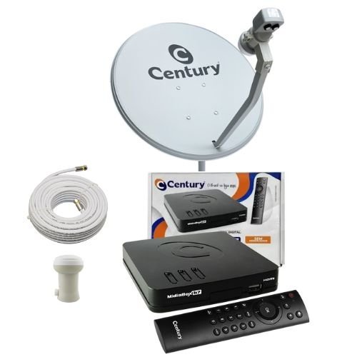 Kit Antena Completa com Receptor Digital Century MidiaBox Century HDTV