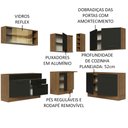 Ver imagem 4 de Cozinha Completa de Canto Madesa Agata 389001 com Armário e Balcão (Sem Tampo e Pia) Rustic/Preto Co