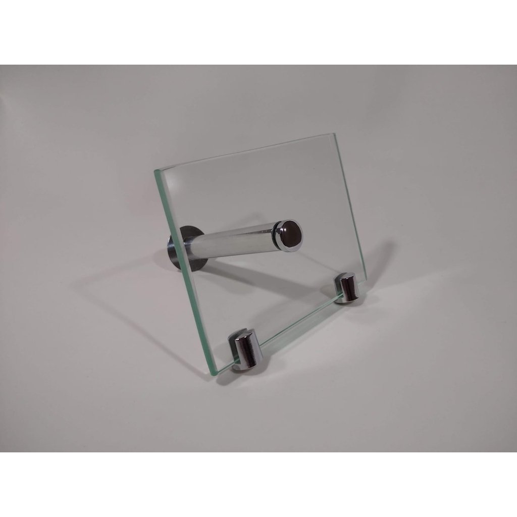 Porta Papel Higiênico Quadrado Em Vidro Transparente. - 1