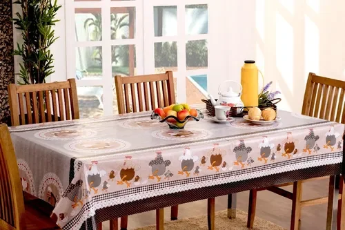 Toalha De Mesa Retangular Impermeável Carijó - 1