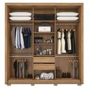 Ver imagem 2 de Guarda Roupa Casal Moema Amêndola Nude Flex com Espelho e Pés e Sapateira Multiuso Golden com Pés