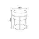 Ver imagem 3 de Kit 2 Puff Redondo Decorativo Estofado Veludo Revestimento em Metal Preto Rosé