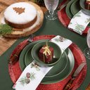 Ver imagem 4 de Kit 6 Pçs Jogo Americano Redondo Meissa Vermelho 38cm