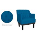 Ver imagem 2 de Poltrona Decorativa Clássica Base em Madeira Suede Azul Royal