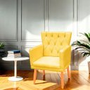 Ver imagem 3 de Kit Poltrona Capitonê Clássica Confortável para Sala e Quarto Ana Suede