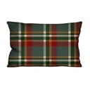 Ver imagem 1 de Capa de Almofada Decorativa Xadrez Verde e Vermelho 100% Algodão para Sofá - 30x50cm