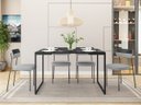Ver imagem 2 de Mesa de Jantar 04 Lugares Porto 135 Cm Preto Base Metálica Industrial Preto - D’Rossi