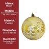 Bola de Natal Decorada Print Mix Dourada Translúcida Luxo 10cm - Magizi - 5