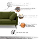 Ver imagem 3 de Sofá Sala de Estar Atena Fixo Pés de Ferro 214cm 3 Lugares Bouclê Verde Claro M1 - Monari Design