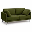 Ver imagem 2 de Sofá Sala de Estar Atena Fixo Pés de Ferro 214cm 3 Lugares Bouclê Verde Claro M1 - Monari Design