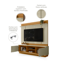 Ver imagem 2 de Home Theater Rack Nilo para Tv 75" com Rodízios - Cumaru Opala Madetec