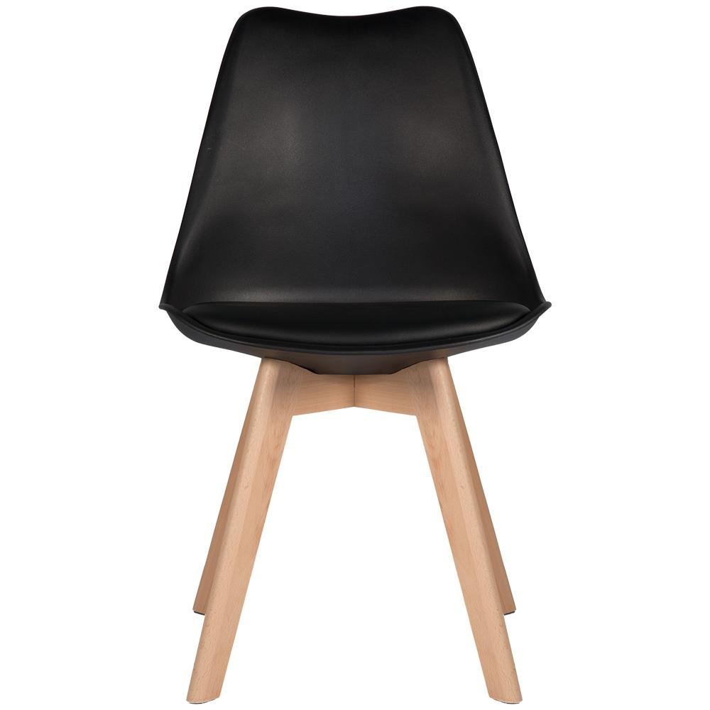 Kit 2 Cadeira Leda Preta - Charles Eames Wood com Almofada - 3