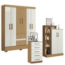 Ver imagem 1 de Guarda Roupa Casal Coimbra 2005138 com Cômoda 5 Gavetas 2014140 e Armário Multiuso Florença 2000199