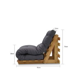 Sofá-cama Futon Slim S 01 Lugar Cor Cinza FUTON BRASIL - 4