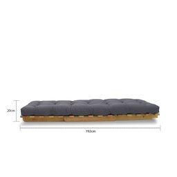 Sofá-cama Futon Slim S 01 Lugar Cor Cinza FUTON BRASIL - 3