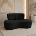 Ver imagem 1 de Sofá Orgânico Curvo Luxo Mavie 180cm Sala Bouclê Preto