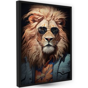 Quadro Decorativo Grande Quarto Moderno Leão Criativo Moda