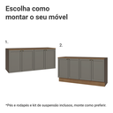 Ver imagem 6 de Rack para TV até 70 Polegadas + Prateleiras 160cm Rustic/Cinza Vik Madesa 05