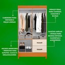 Ver imagem 4 de Guarda Roupa Mobi 4 Portas 2 Portas Cinamomo com Off White - Albatroz