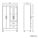 Ver imagem 6 de Guarda Roupa Mobi 4 Portas 2 Portas Cinamomo com Off White - Albatroz