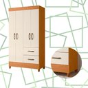 Ver imagem 5 de Guarda Roupa Mobi 4 Portas 2 Portas Cinamomo com Off White - Albatroz