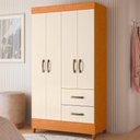 Ver imagem 2 de Guarda Roupa Mobi 4 Portas 2 Portas Cinamomo com Off White - Albatroz