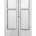 Ver imagem 2 de Porta Camarão Lambril com Vidro Aluminio Branco Linha 25 - 210x70 Esquerda