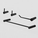 Ver imagem 2 de Kit de Acessórios para Banheiro Grego Metal 4peças Suporte Parede Redondo Preto Fosco Orion