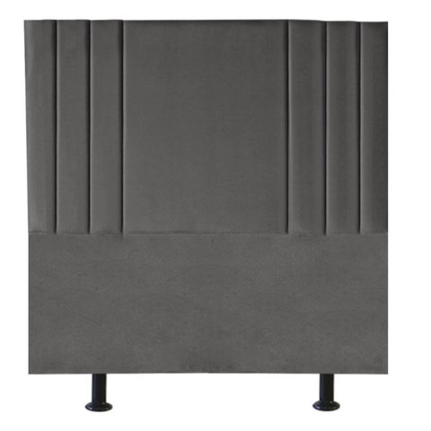 Cabeceira Cama Box Solteiro King Estofada Grécia 100 Cm Suede:cinza Escuro
