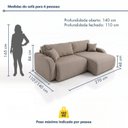 Ver imagem 3 de Sofá Cama Modular Orgânico Retrátil 4 Lugares 270cm Base Madeira Maciça Cancún