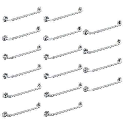 Barra Alça de Apoio 80cm Inox Kit 16 Uni Idoso Cadeirante Suporte Deficiente Corrimao Banheiro Box C