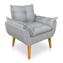 Ver imagem 1 de Poltrona Opala Decorativa Luxo Linho Cinza Sky Mobile