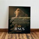 Ver imagem 4 de Kit 3 Quadro Leão de Judá Gospel Cristã Jesus Mdf Tratado 40x28cm