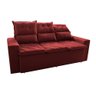 Conjunto de Sofá 3 e 2 Lugares Retrátil e Reclinável 2.00x1.50m Cama Inbox Smal Suede Vermelho - 8