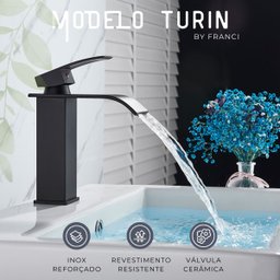 Torneira Banheiro Lavabo Monocomando C/ Misturador Bancada Quadrada Estilo Industrial Água Quente e - 3
