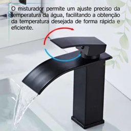 Torneira Banheiro Lavabo Monocomando C/ Misturador Bancada Quadrada Estilo Industrial Água Quente e - 5