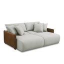 Ver mais imagens de Sofá Cama Sala de Estar Bipartido Elétrico 250cm Retrátil com Almofadas Caixa Zero Dalton Veludo Beg