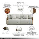 Ver imagem 3 de Sofá Cama Sala de Estar Bipartido Elétrico 250cm Retrátil com Almofadas Caixa Zero Dalton Veludo Beg