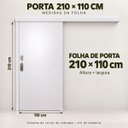 Ver imagem 7 de Porta de Correr Madeira 210x110 Branco Prime Kit Completo Trilho Fechadura