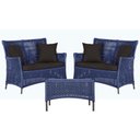 Ver imagem 1 de 2 Sofá Área e Mesa Igapó Alumínio Pintura Marrom Corda Náutica Estofado Impermeável Almofada 9 Trama