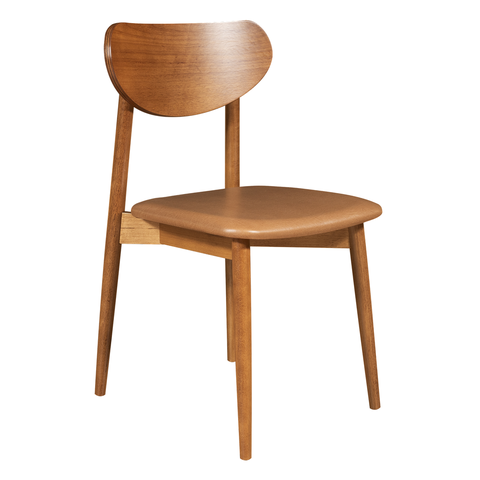Cadeira Odara em Courissimo Caramelo com Encosto Laminado