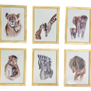 Ver imagem 1 de Quadro Infantil Safari 6 un A4 vidro e pendurador