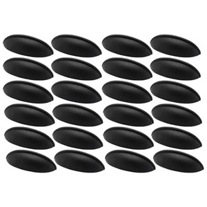 Conjunto 24 Puxadores para Móveis Preto Fosco 332 Aniela Concha Armários Gavetas