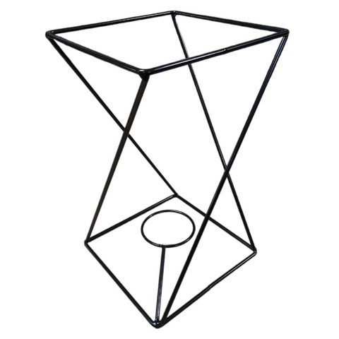 Suporte Cubo Torcido Kokedama (36x22x22) Preto Jc Jardim